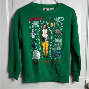Licensed Elf Kids Graphic Holiday Print Talking Sweatshirt Size L (10-12)